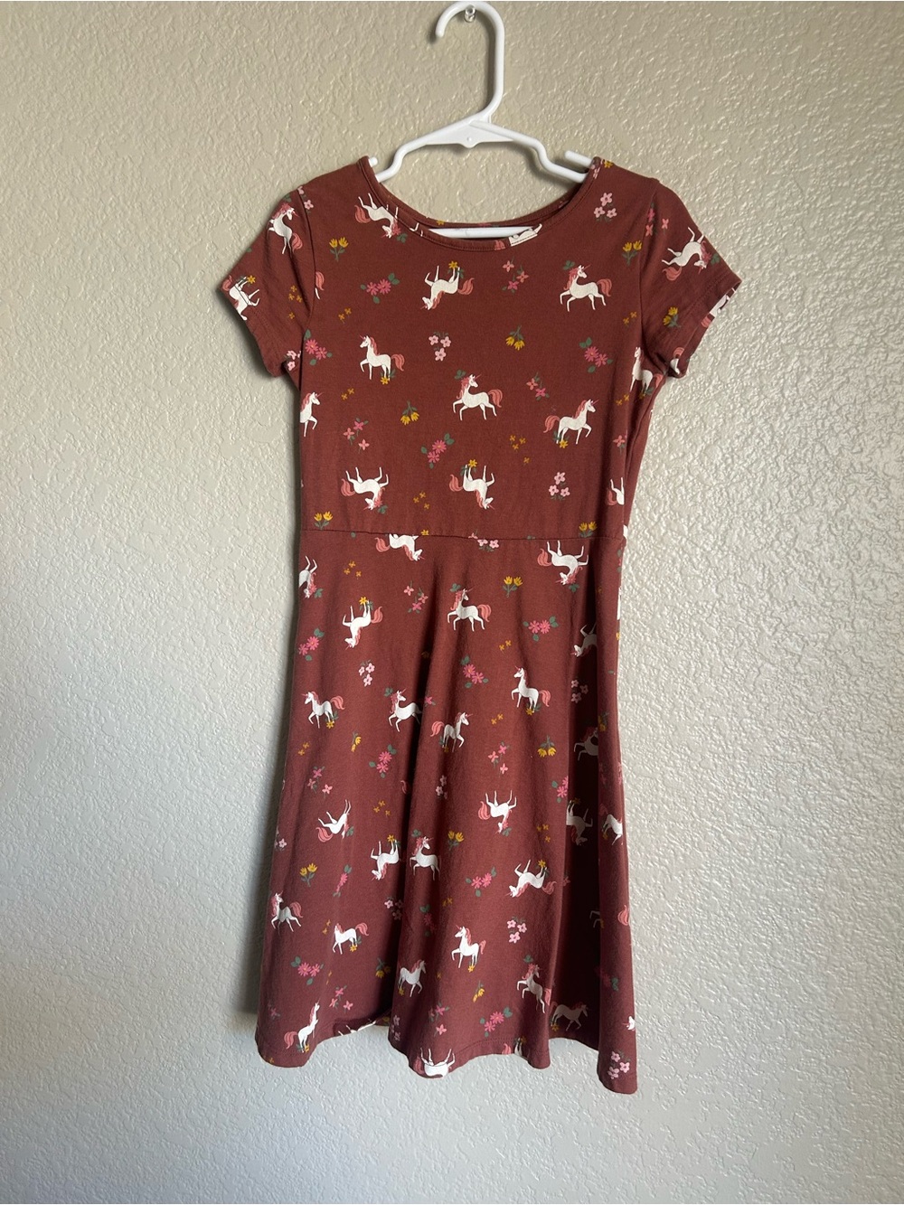 Unicorn Print Short Sleeve Dress